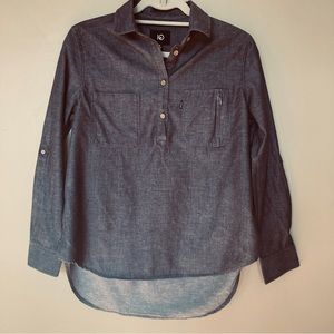 TENTREE Grey Chambray Popover Tunic Shirt